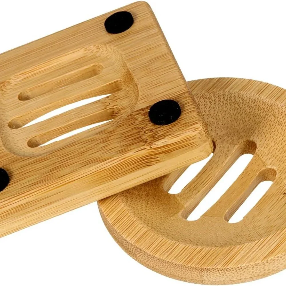 💲BOGO💲  NEW Set of 2 Bamboo Soap Holders - Picture 4 of 9
